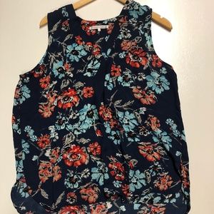 Violet + claire floral sleeveless blouse